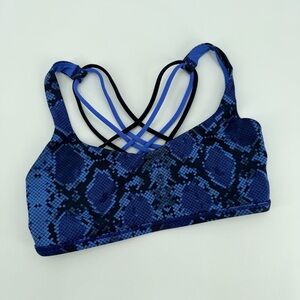 Lululemon Blue Snake Free to be Wild Bra 6 NO PADS